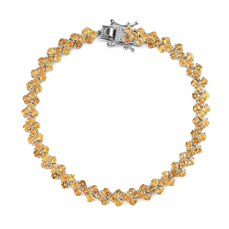 Viceroy Spessartine Garnet Linking Bracelet in Platinum Over Sterling Silver (7.25 In) 9.85 ctw