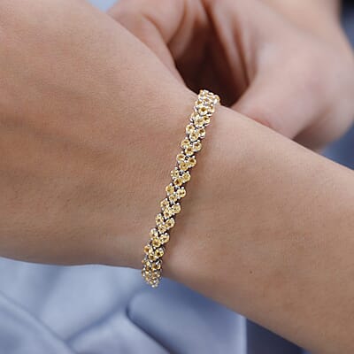 Viceroy Spessartine Garnet Linking Bracelet in Platinum Over Sterling Silver (7.25 In) 9.85 ctw