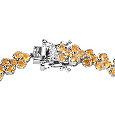 Viceroy Spessartine Garnet Linking Bracelet in Platinum Over Sterling Silver (7.25 In) 9.85 ctw