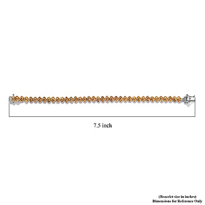 Viceroy Spessartine Garnet Linking Bracelet in Platinum Over Sterling Silver (7.25 In) 9.85 ctw