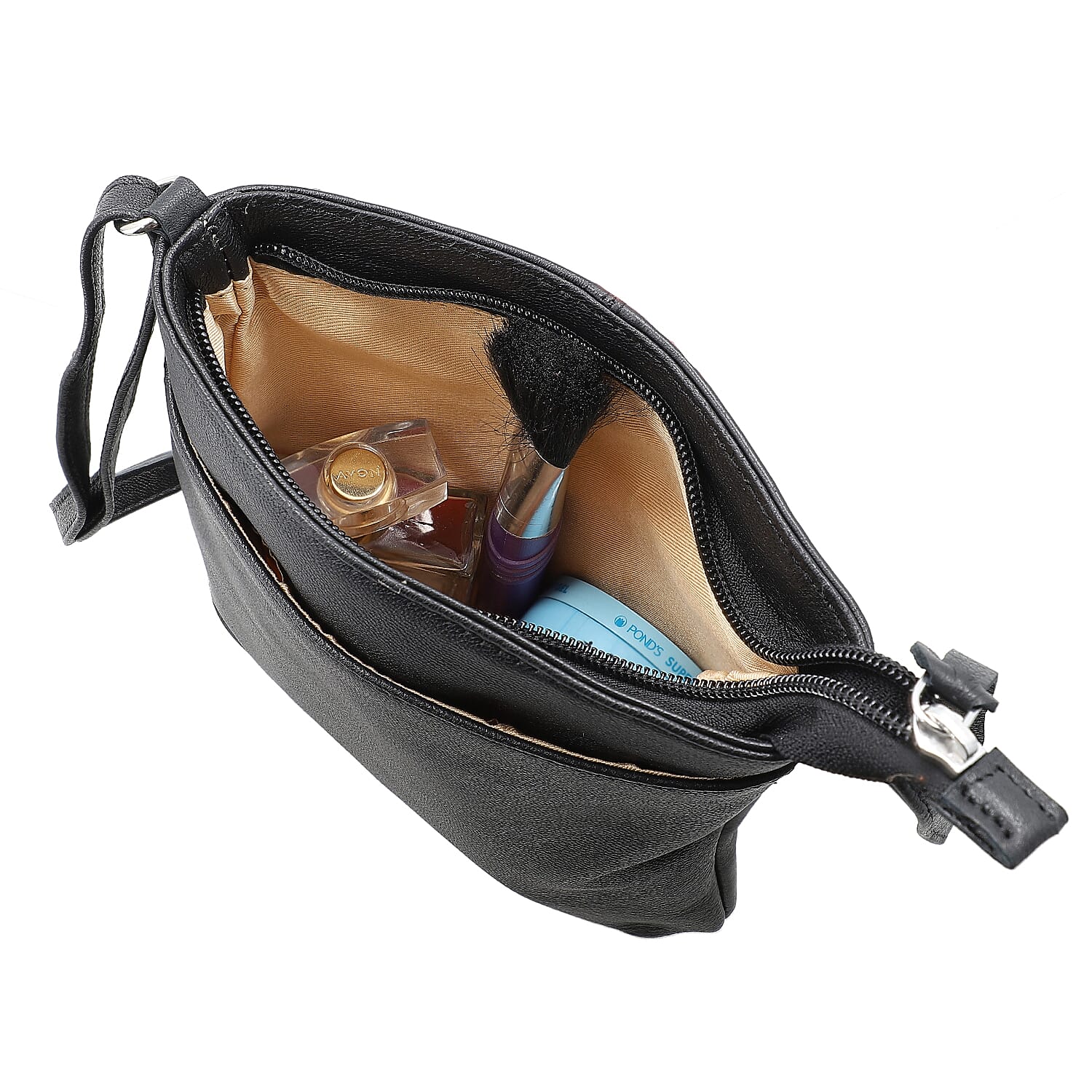Black Color Genuine Leather Crossbody Bag