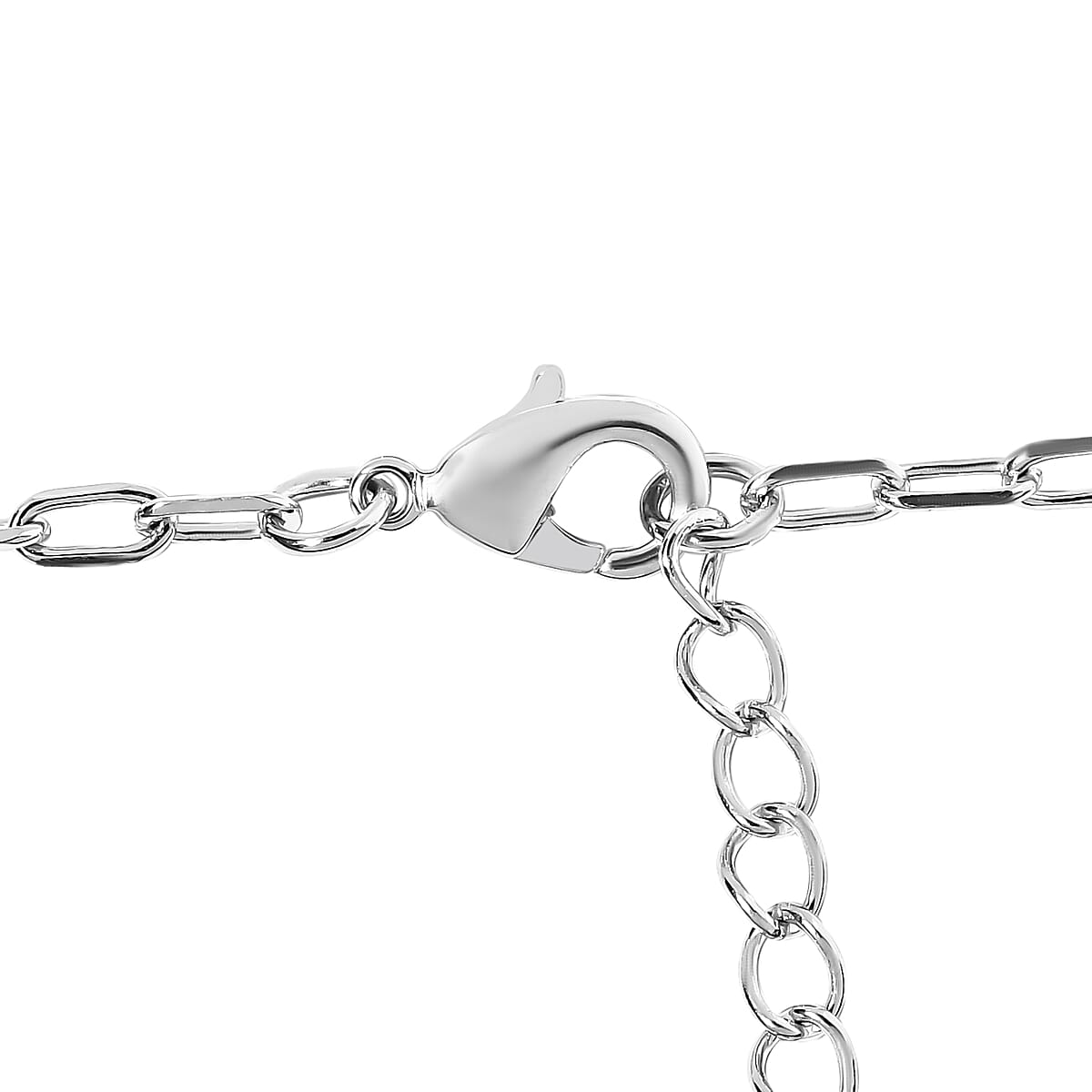 Karis Mozambique Garnet Paper Clip Chain Station Necklace 18-20 Inches in Platinum Bond 3.75 ctw image number 4