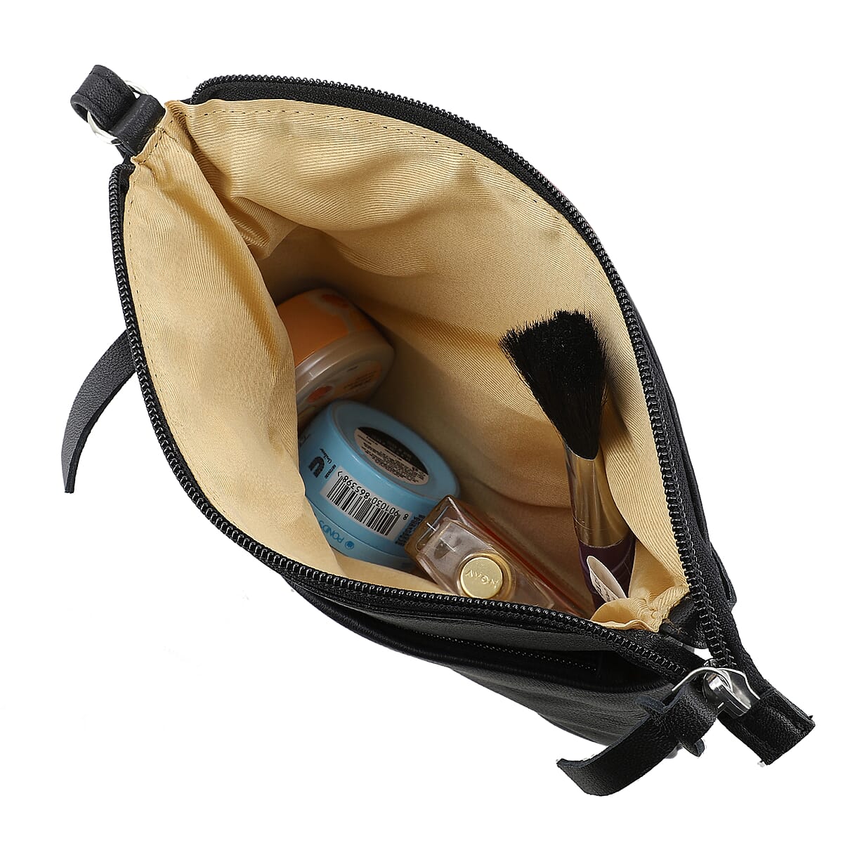 100% Genuine Leather Crossbody Bags  Size: 9 L x 8H  inch  Color: Black image number 4