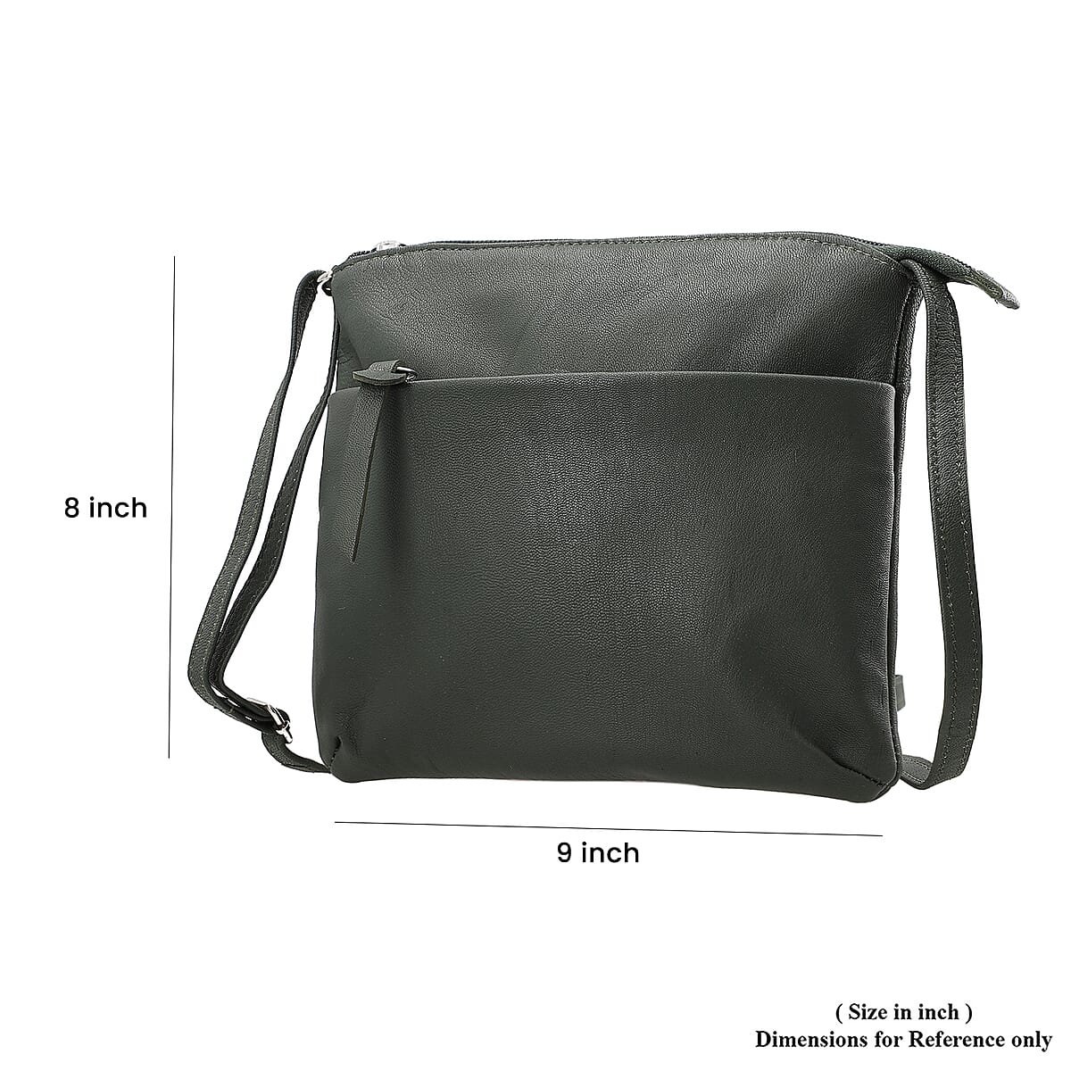 Green Color Genuine Leather Crossbody Bag image number 6