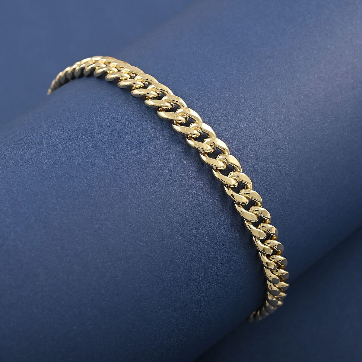 14K Yellow And white Gold 8.8mm Pave Cuban Chain Bracelet (8.50 In) 13 Grams image number 1