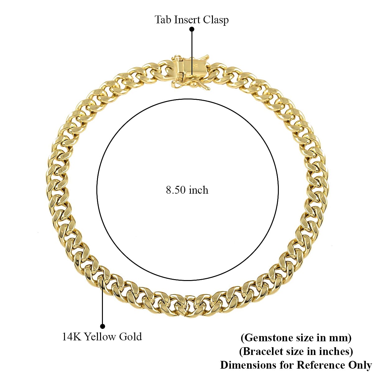 14K Yellow And white Gold 8.8mm Pave Cuban Chain Bracelet (8.50 In) 13 Grams image number 4
