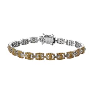 TLV Diamond Bracelet in Platinum Over Sterling Silver (7.25 In) (13.90 g) 2.90 ctw