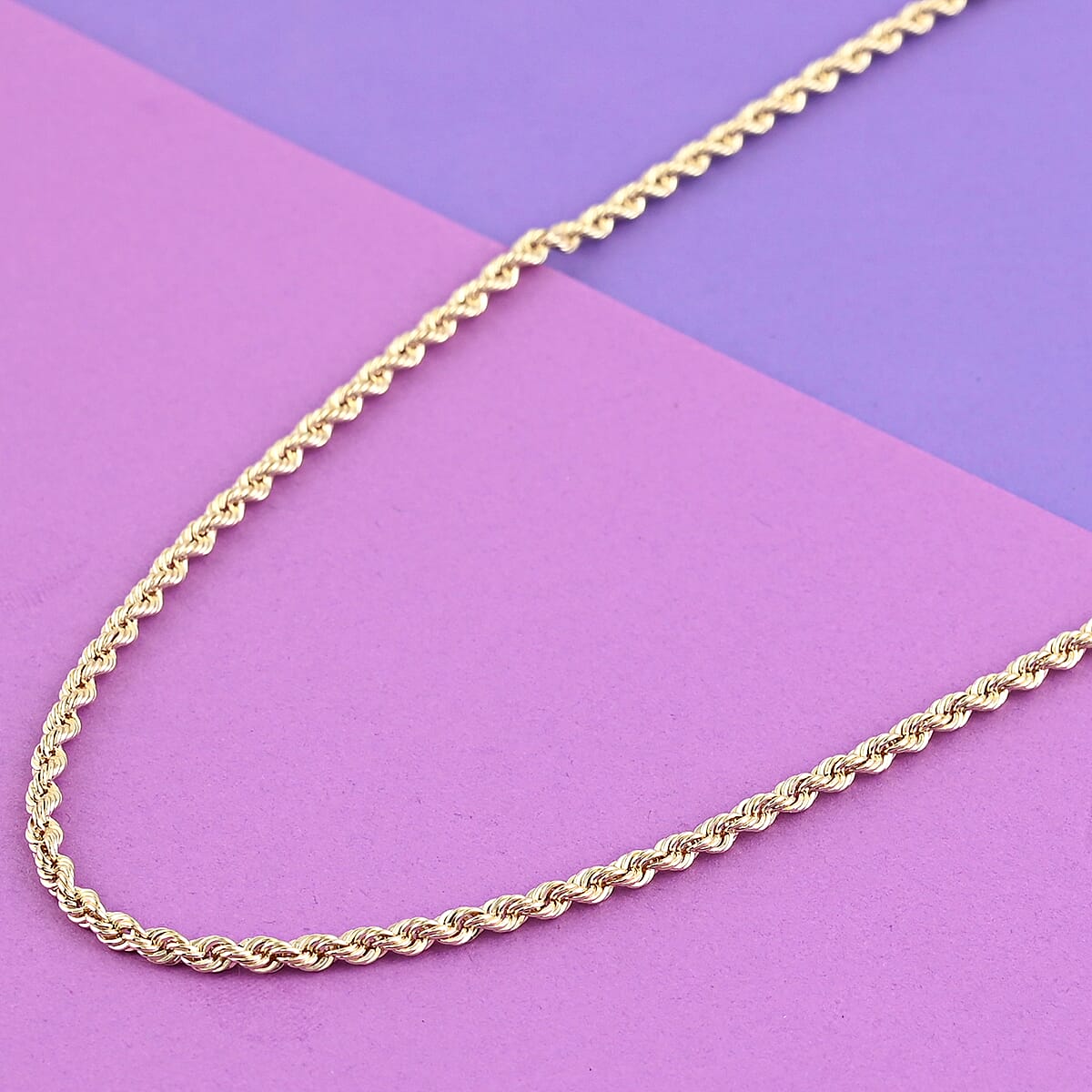 10K Yellow Gold 2.7mm Quint Rope Chain Necklace 18 Inches 3.30 Grams image number 1