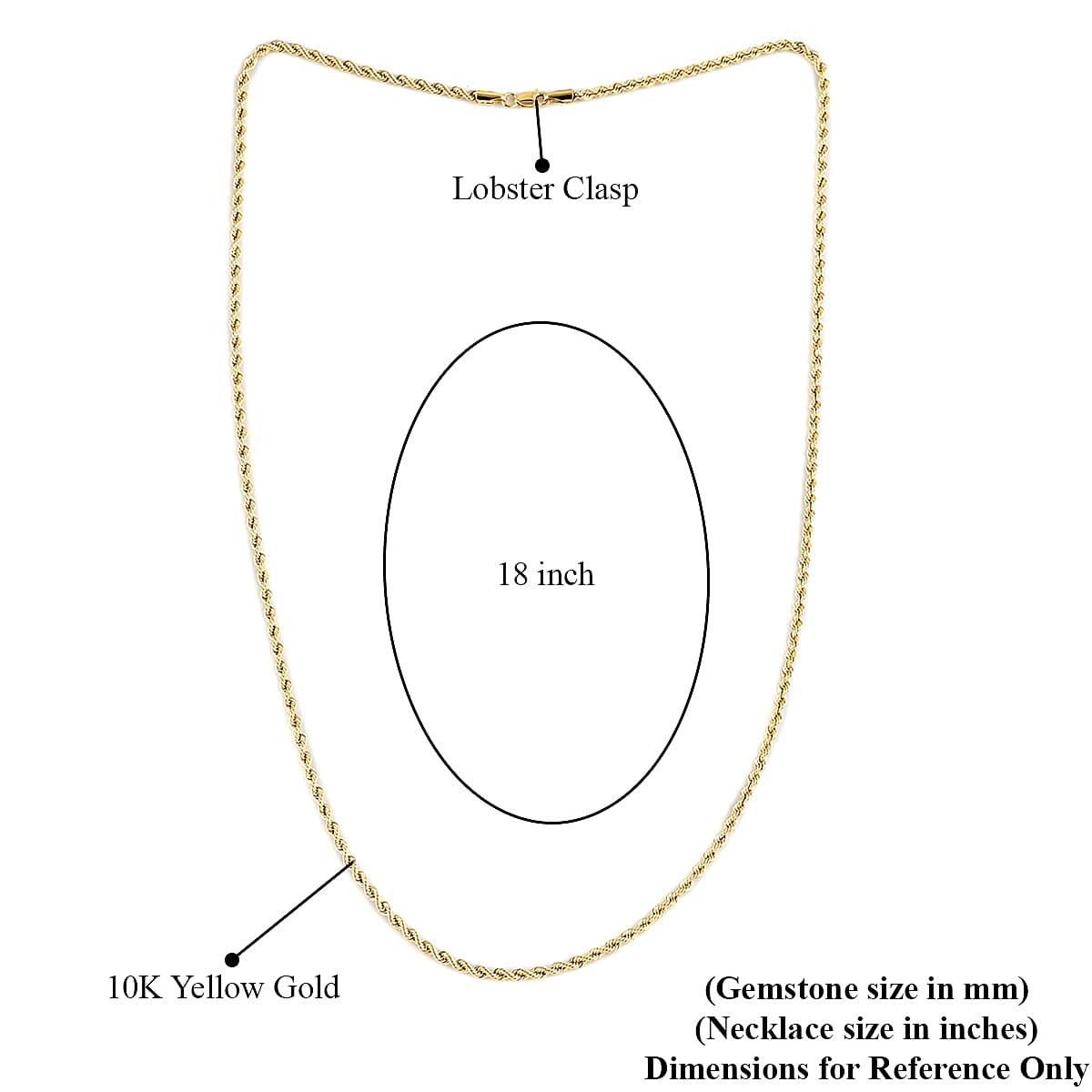10K Yellow Gold 2.7mm Quint Rope Chain Necklace 18 Inches 3.30 Grams image number 3