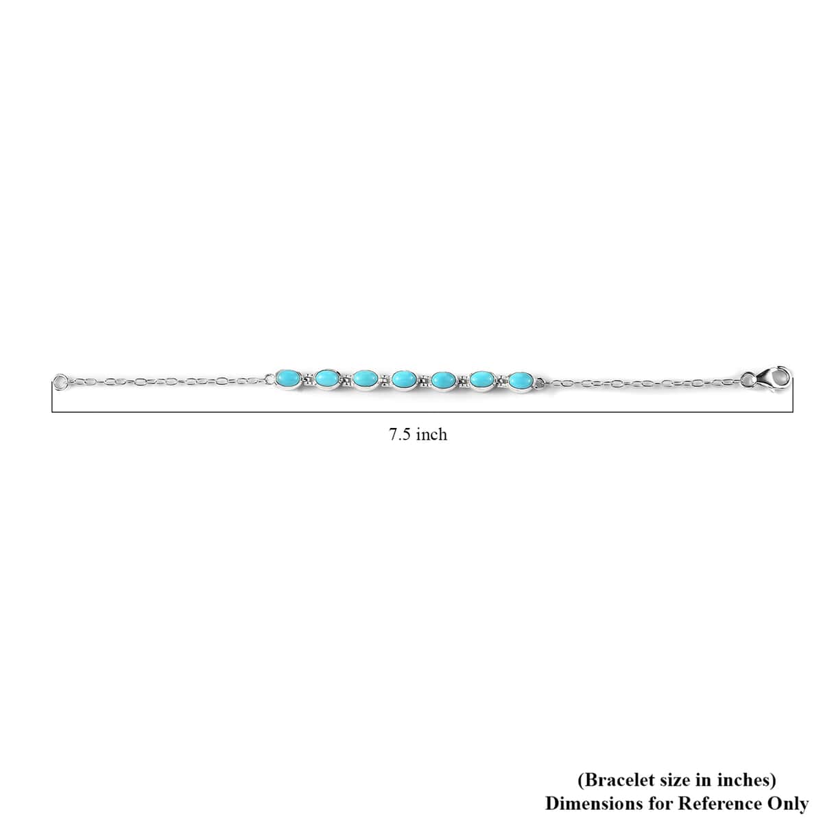 Sleeping Beauty Turquoise Bracelet in Sterling Silver (7.25 In) 3.15 ctw image number 4