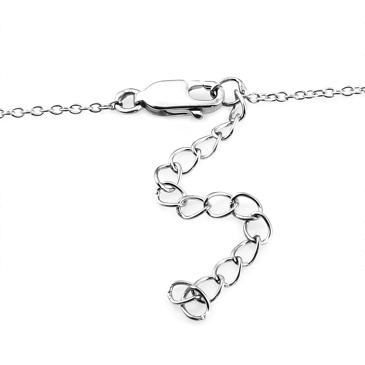 Polki Diamond Station Necklace 18 Inches in Platinum Over Sterling Silver 1.50 ctw image number 4