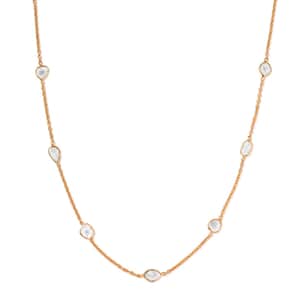 Polki Diamond Necklace in Vermeil Yellow Gold Over Sterling Silver, Diamond Station Necklace, Gifts For Her 2.00 ctw. 20 Inches