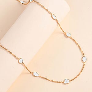 Polki Diamond 2.00 ctw Necklace in Vermeil Yellow Gold Over Sterling Silver, Diamond Station Necklace, Gifts For Her 20 Inches