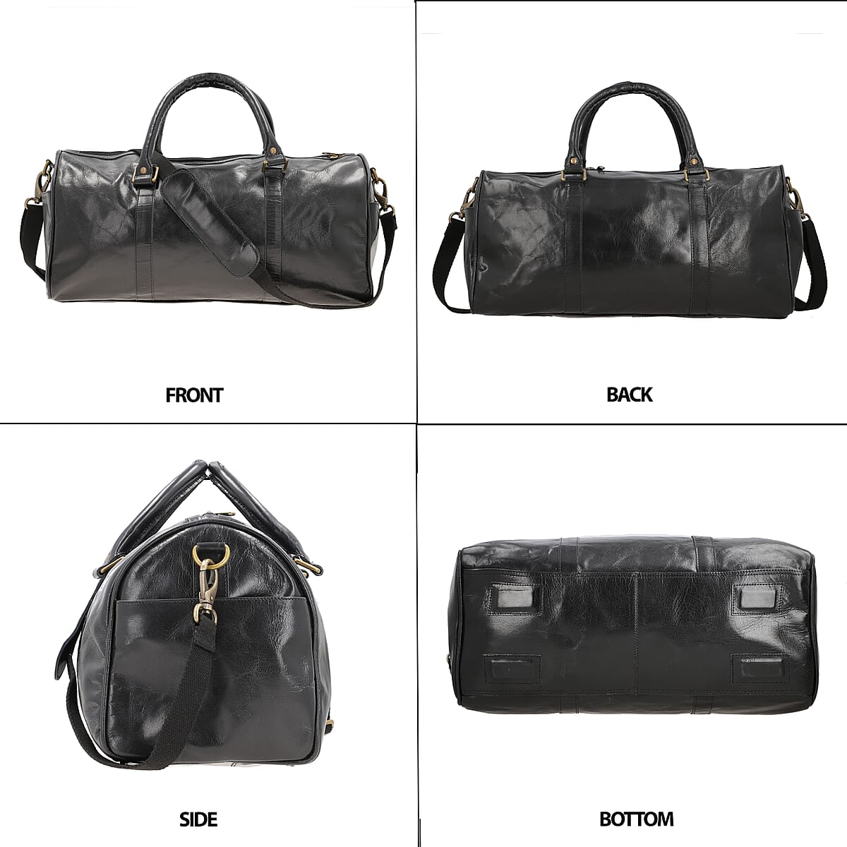 Buy Genuine Leather Duffle Bag, Black Duffle Bag, Travel Leather Bag