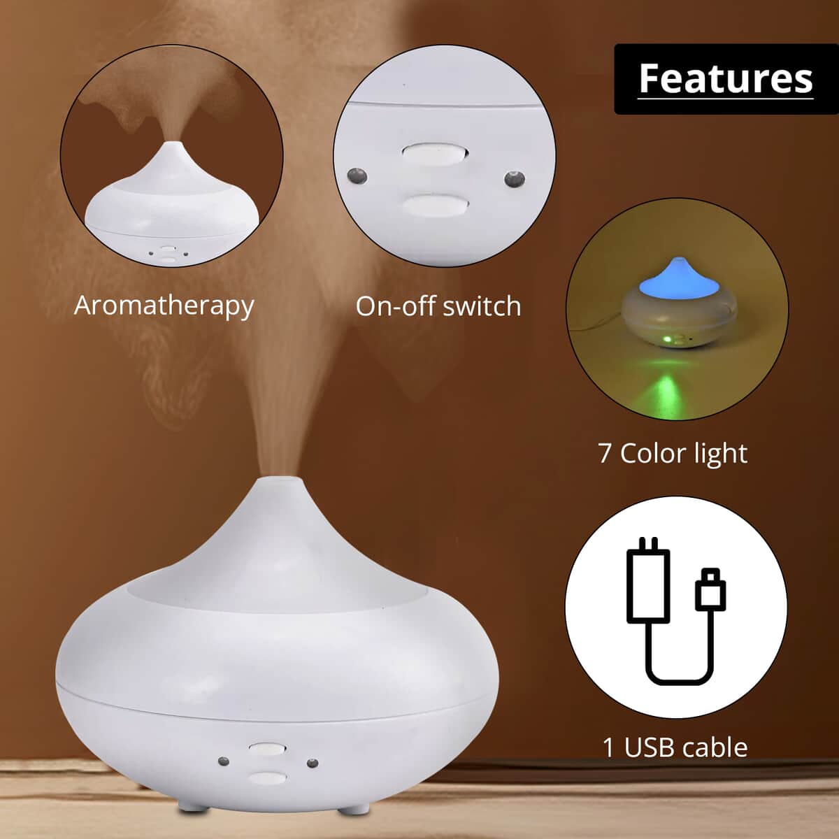 7 Color Light Humidifier With 10 Essential Oil image number 1