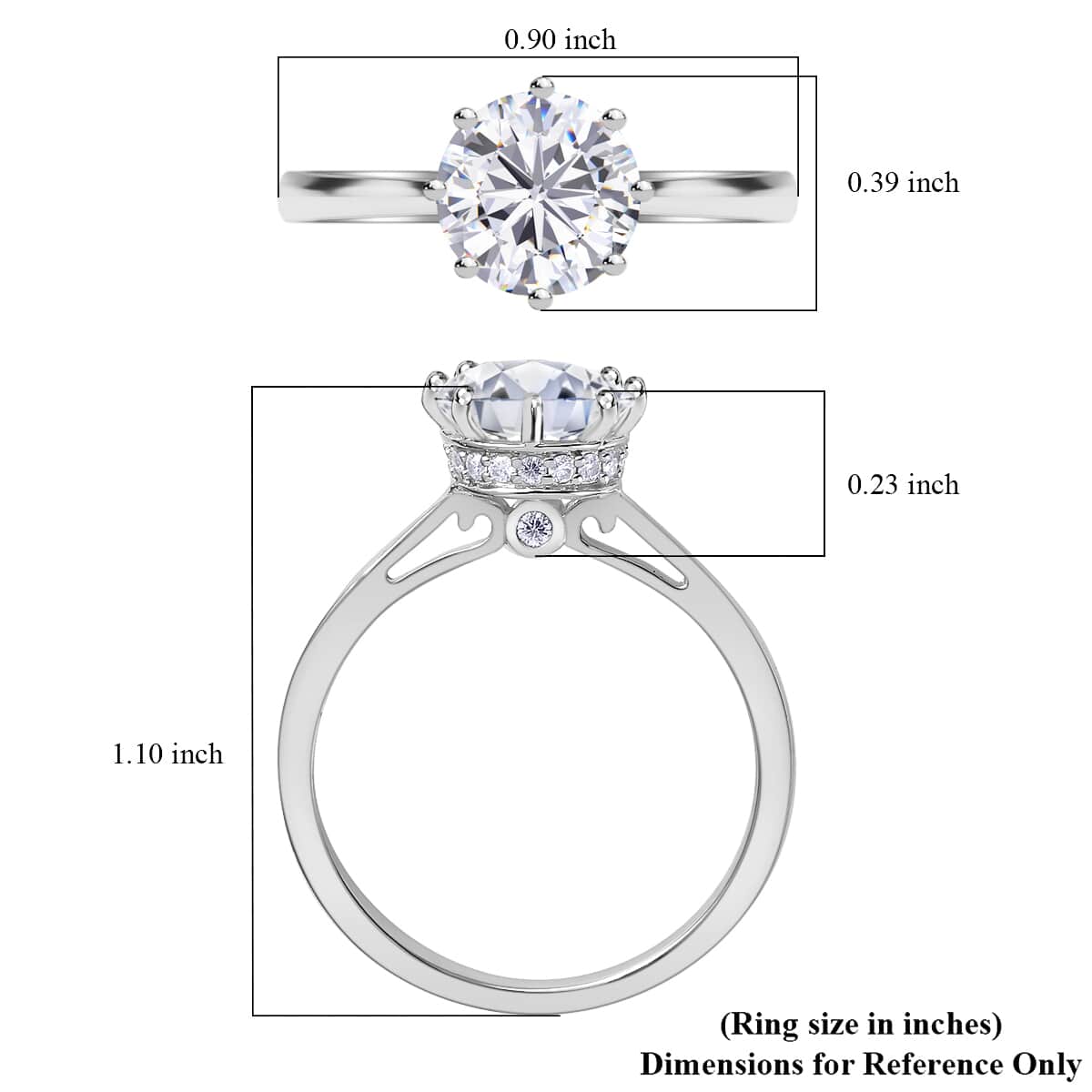 Mother’s Day Gift Heart and Arrow Cut Moissanite Solitaire Engagement Ring in Platinum Over Sterling Silver, Promise Rings For Women 2.35 ctw (Size 10.0) (Del. in 10-15 Days) image number 7