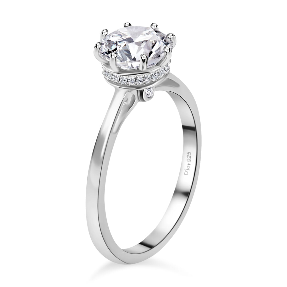 Heart and Arrow Cut Moissanite 2.35 ctw Ring in Platinum Over Sterling Silver (Size  5.0) image number 5