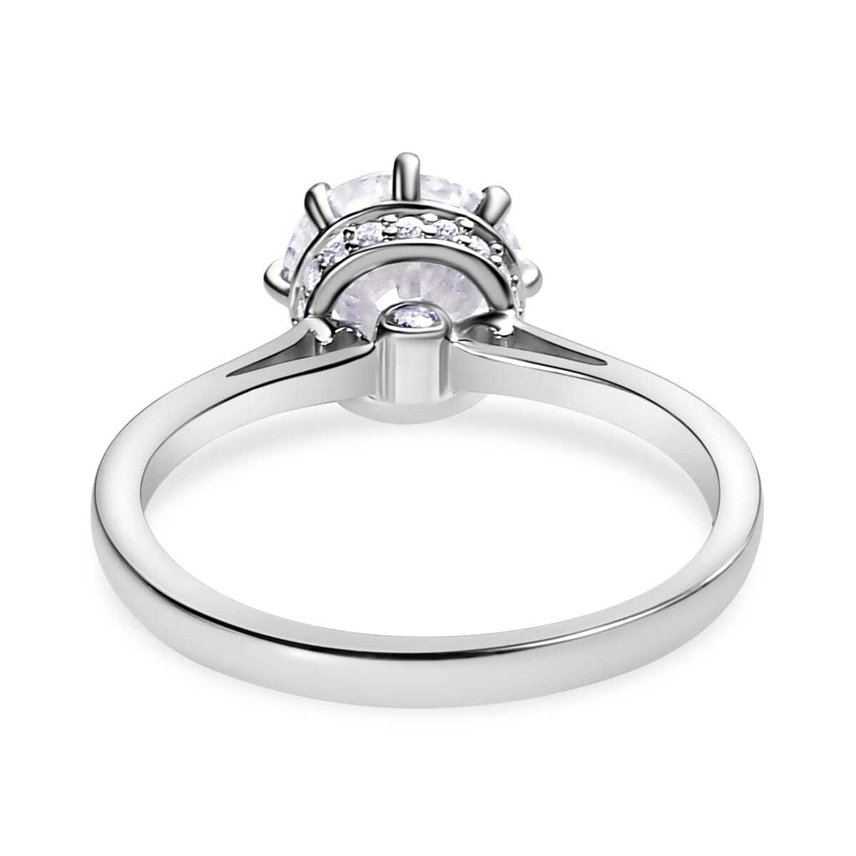 Heart and Arrow Cut Moissanite 2.35 ctw Ring in Platinum Over Sterling Silver (Size  5.0) image number 6
