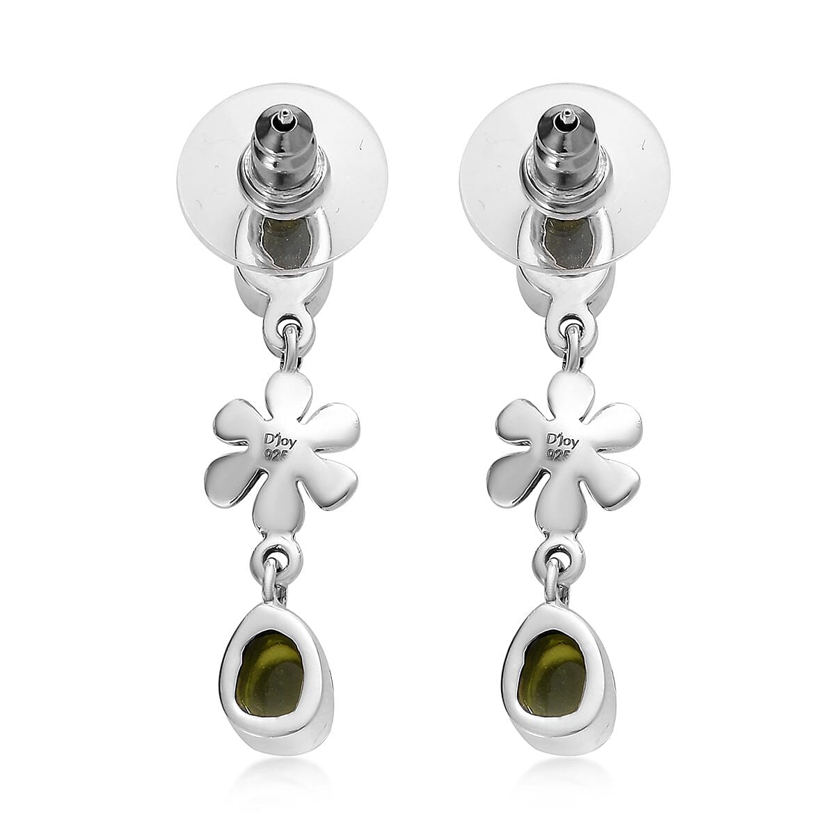 Artisan Crafted Italian Natural Vesuvianite Dangle Earrings in Sterling Silver 4.40 ctw image number 3