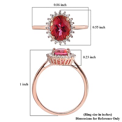 Brazilian Pink Petalite and White Zircon Sunburst Ring in Vermeil Rose Gold Over Sterling Silver (Size 10.0) 1.65 ctw