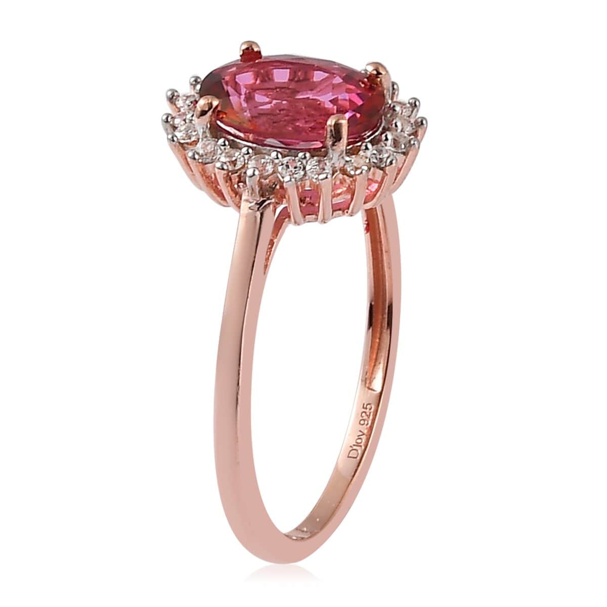 Brazilian Pink Petalite and White Zircon Sunburst Ring in Vermeil Rose Gold Over Sterling Silver (Size 7.0) 1.65 ctw image number 3