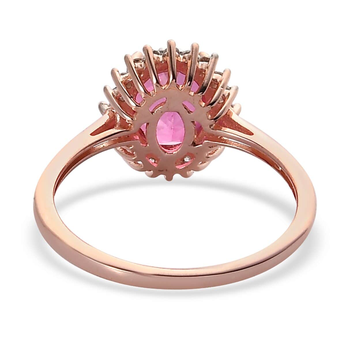 Brazilian Pink Petalite and White Zircon Sunburst Ring in Vermeil Rose Gold Over Sterling Silver (Size 7.0) 1.65 ctw image number 4