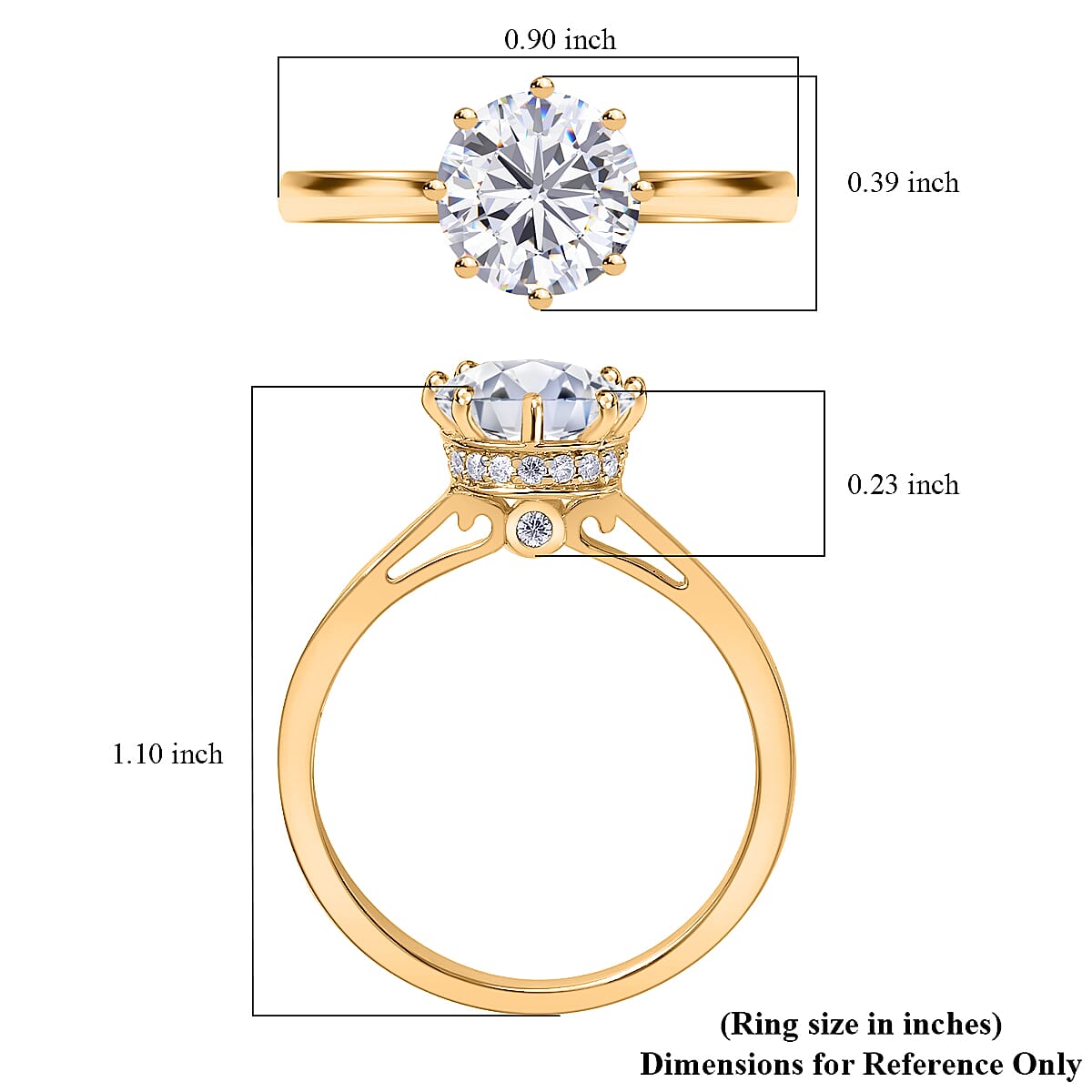 D'Joy Heart and Arrow Cut Moissanite 2.35 ctw Solitaire Ring in Vermeil YG Over Sterling Silver, Promise Rings For Women (Size 10.0) image number 7