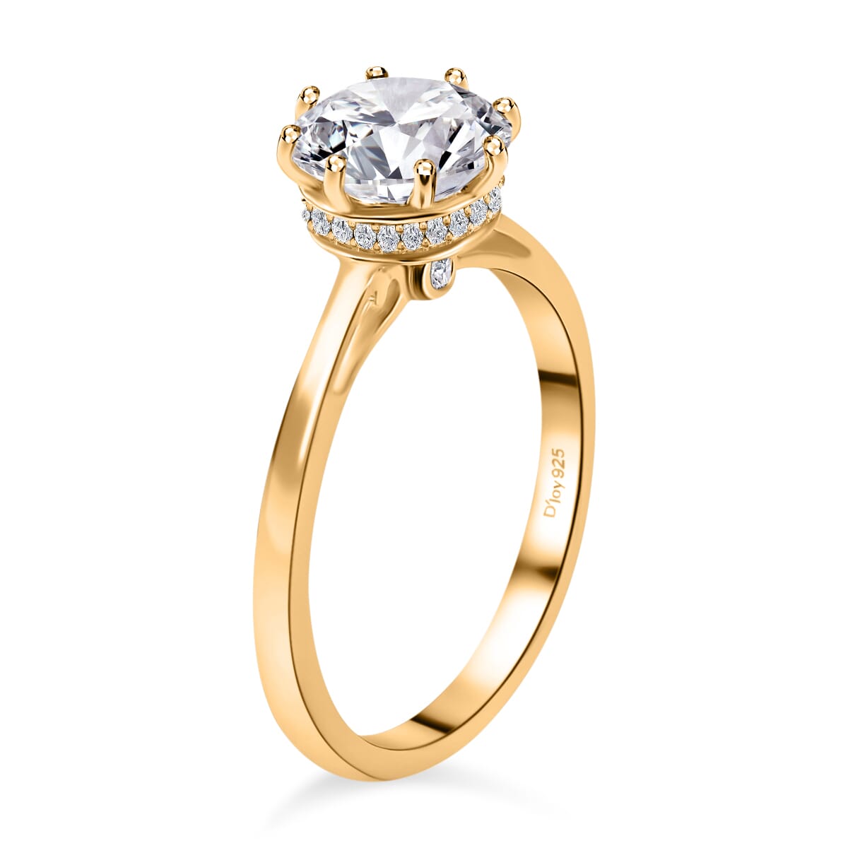 D'Joy Heart and Arrow Cut Moissanite 2.35 ctw Solitaire Ring in Vermeil YG Over Sterling Silver, Promise Rings For Women (Size 9.0) image number 5