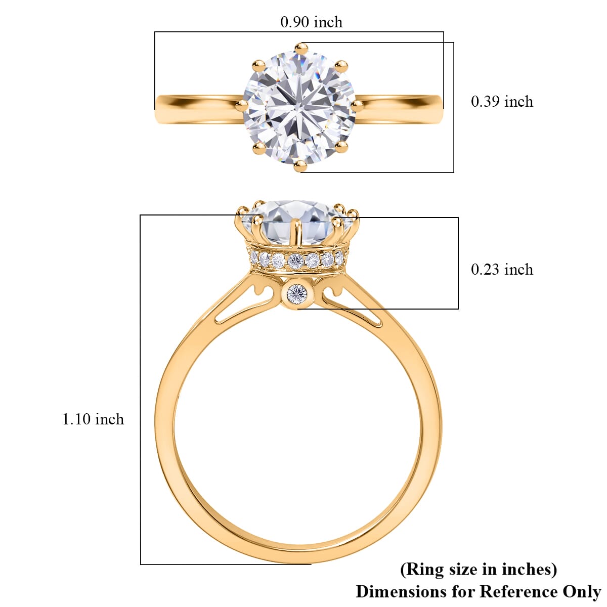 D'Joy Heart and Arrow Cut Moissanite 2.35 ctw Solitaire Ring in Vermeil YG Over Sterling Silver, Promise Rings For Women (Size 9.0) image number 7