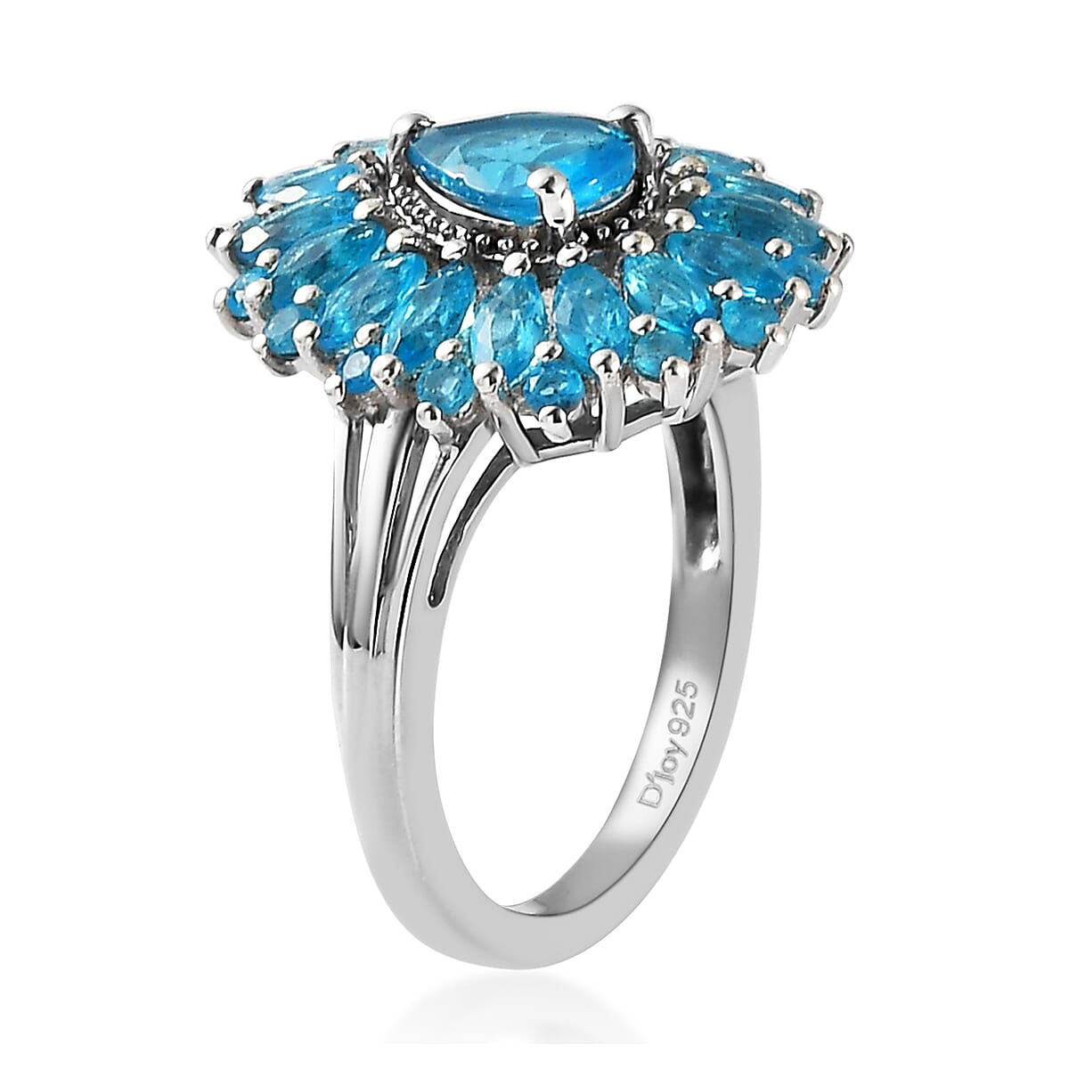 Malgache Neon Apatite Ring in Platinum Over Sterling Silver 2.40 ctw image number 3