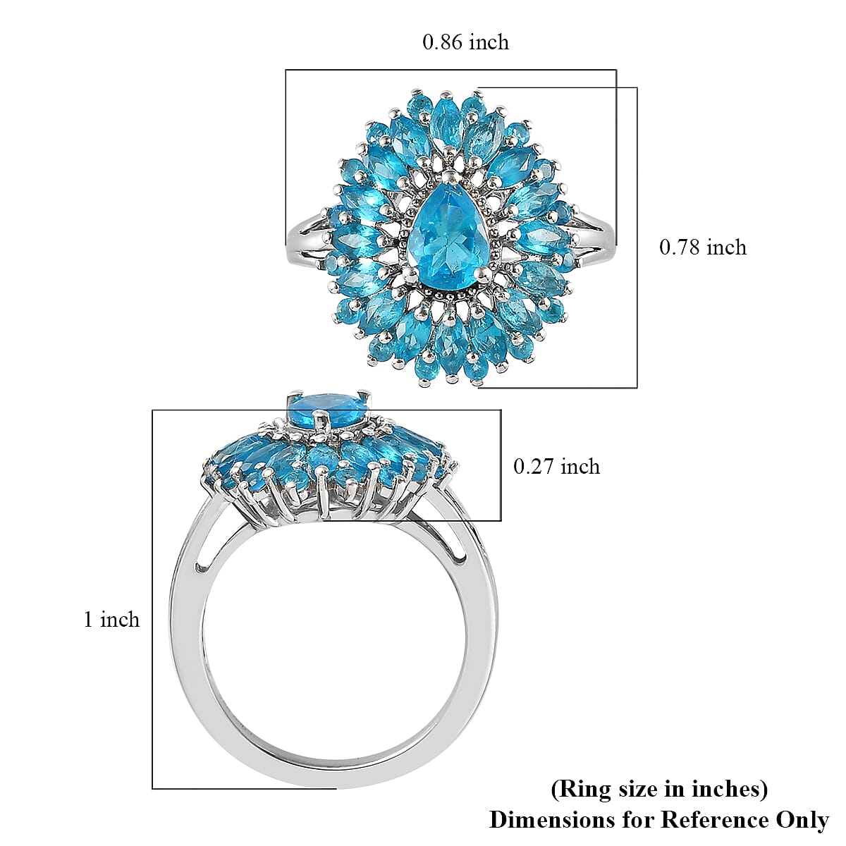 Malgache Neon Apatite Ring in Platinum Over Sterling Silver (Size 6.0) 2.40 ctw image number 5