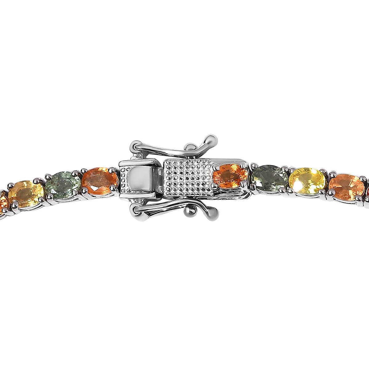 TLV Madagascar Yellow Sapphire, Multi Gemstone Floral Necklace (18 Inches) in Platinum Over Sterling Silver (19.75 g) 29.10 ctw image number 4