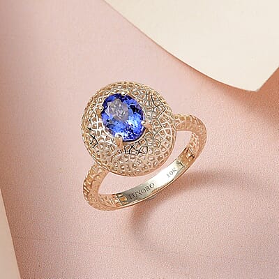 Mirage Collection Luxoro 10K Yellow Gold AAA Tanzanite Ring (Size 10.0) 1.00 ctw