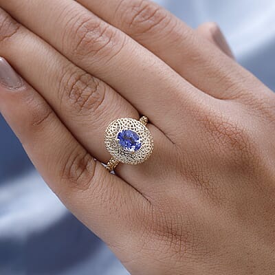 Mirage Collection Luxoro 10K Yellow Gold AAA Tanzanite Ring (Size 10.0) 1.00 ctw