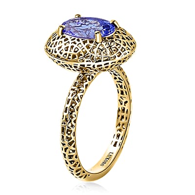 Mirage Collection Luxoro 10K Yellow Gold AAA Tanzanite Ring (Size 10.0) 1.00 ctw