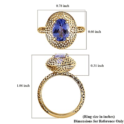 Mirage Collection Luxoro 10K Yellow Gold AAA Tanzanite Ring (Size 10.0) 1.00 ctw