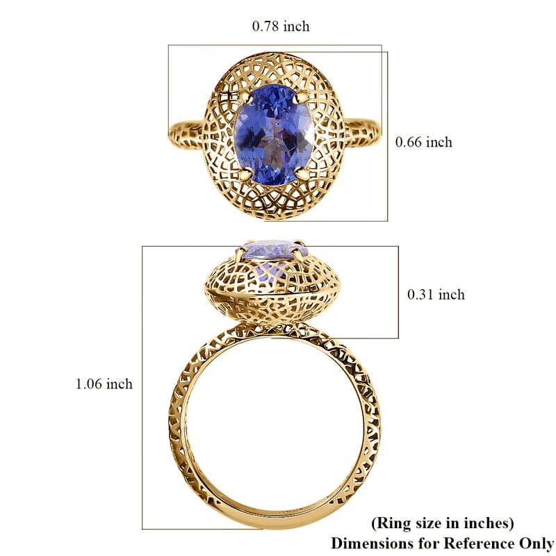 Mirage Collection Luxoro 10K Yellow Gold AAA Tanzanite Ring (Size 10.0) 1.00 ctw