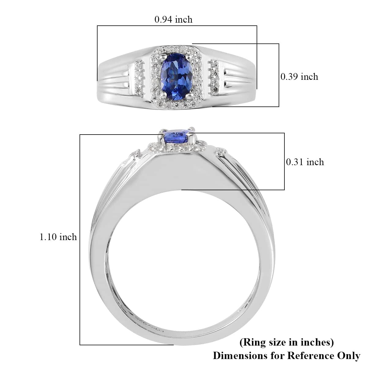 AAA Tanzanite and Zircon outlets Men's Ring