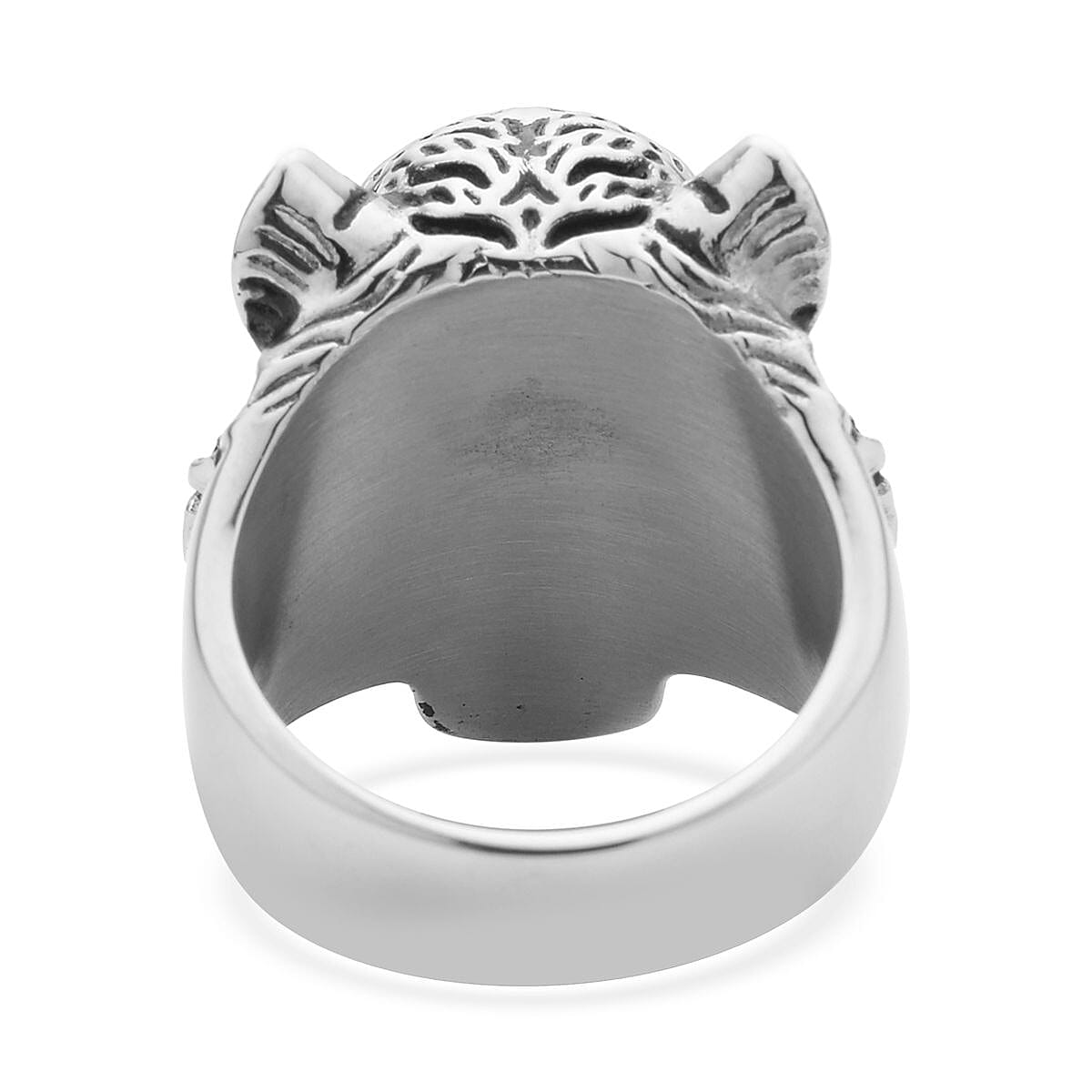 Neon Green Austrian Crystal Tiger Head Bottle Opener Ring in Stainless Steel (Size 9.0) | Tarnish-Free, Waterproof, Sweat Proof Jewelry image number 4