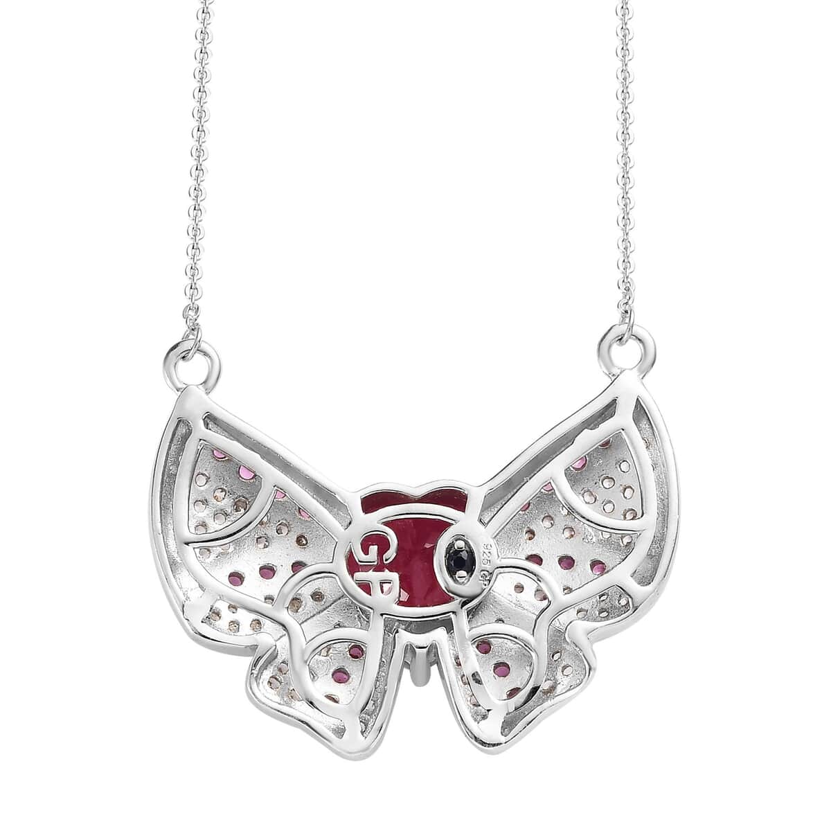 GP Amore Collection AAA Niassa Ruby (FF) and Multi Gemstone Necklace 18 Inches in Platinum Over Sterling Silver 7.15 ctw image number 4