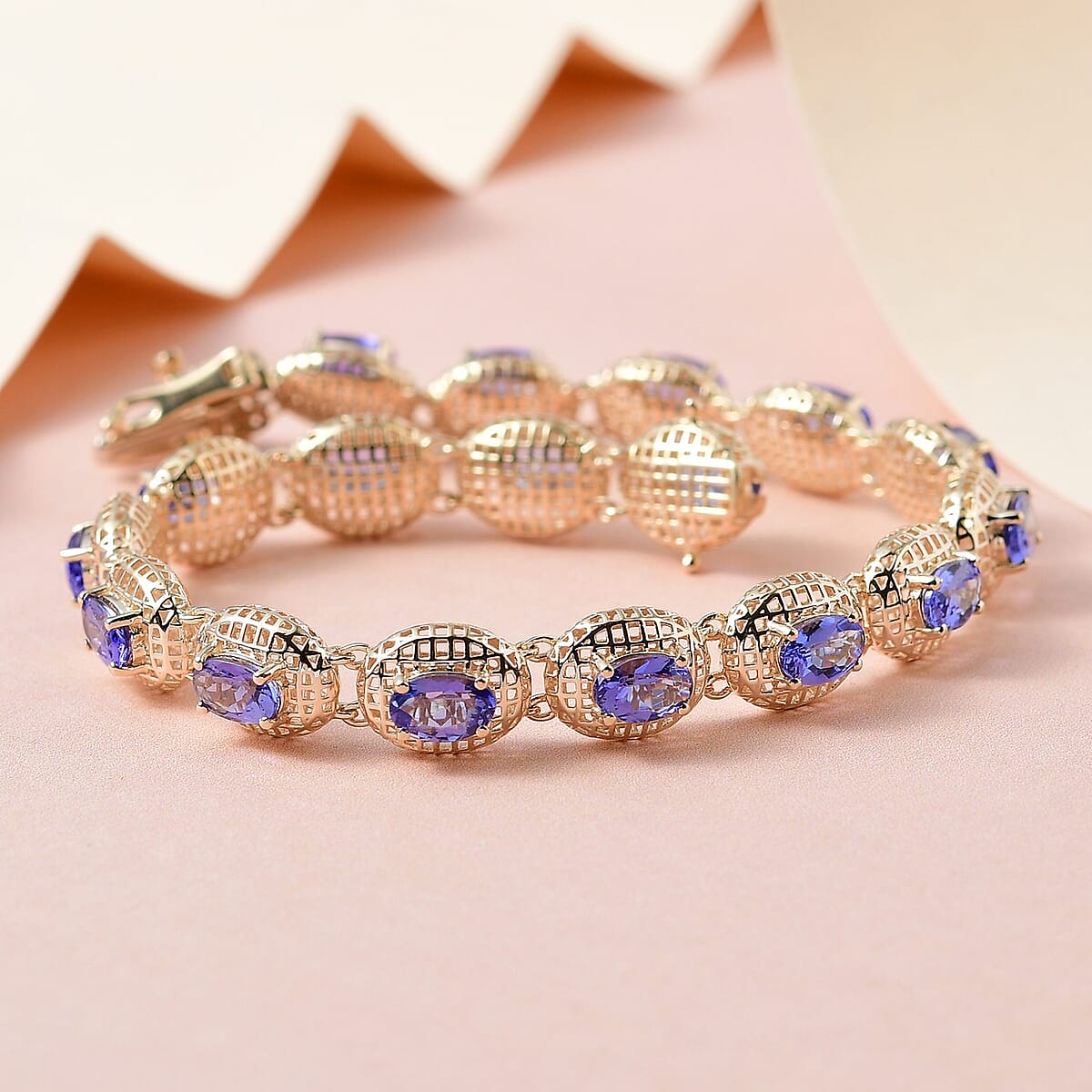 Mirage Collection LUXORO 10K Yellow Gold AAA Tanzanite Bracelet (8.00 In) (8.25 g) 8.10 ctw image number 1