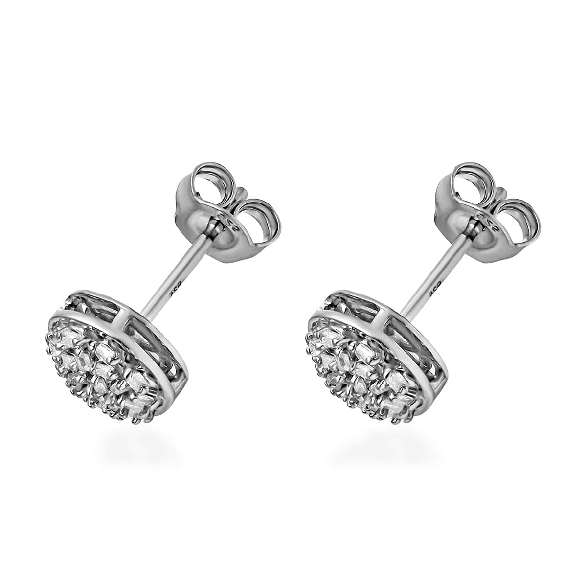 Diamond Stud Earrings in Platinum Over Sterling Silver 0.25 ctw image number 3
