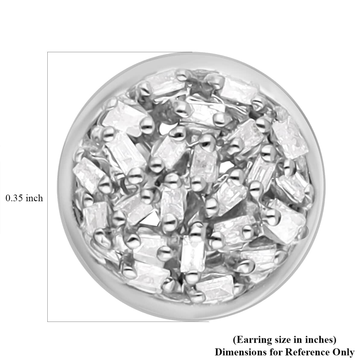 Diamond Stud Earrings in Platinum Over Sterling Silver 0.25 ctw image number 4