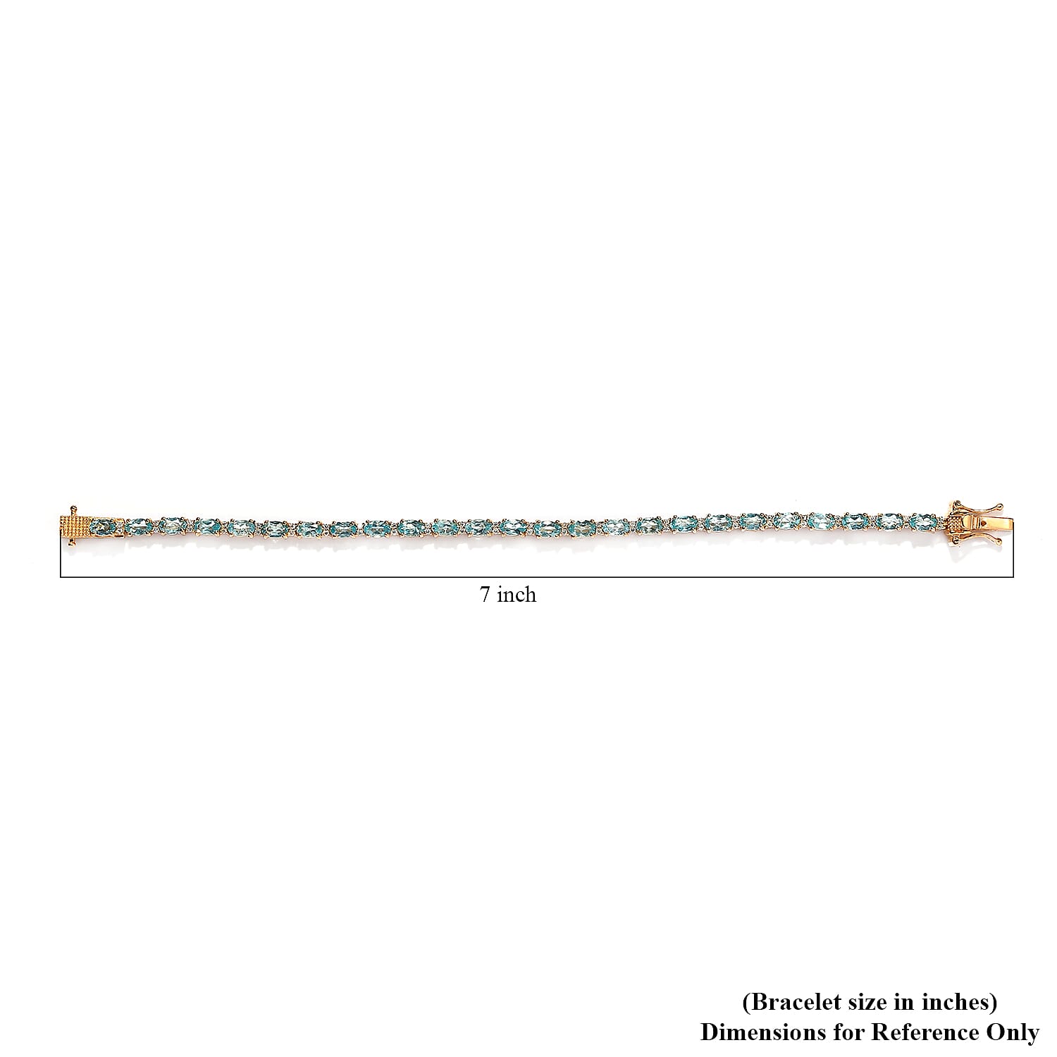 Madagascar Paraiba Apatite and Moissanite Tennis Bracelet in Vermeil Yellow Gold Over Sterling Silver (7.25 In) 7.35 ctw