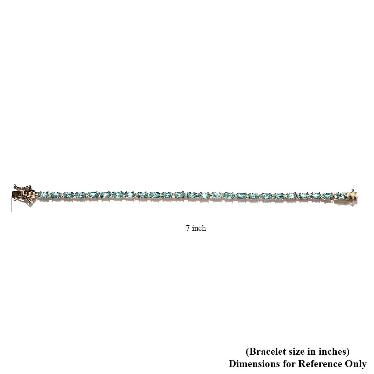Madagascar Paraiba Apatite and Moissanite Tennis Bracelet in Vermeil Yellow Gold Over Sterling Silver (6.50 In) 6.50 ctw image number 4