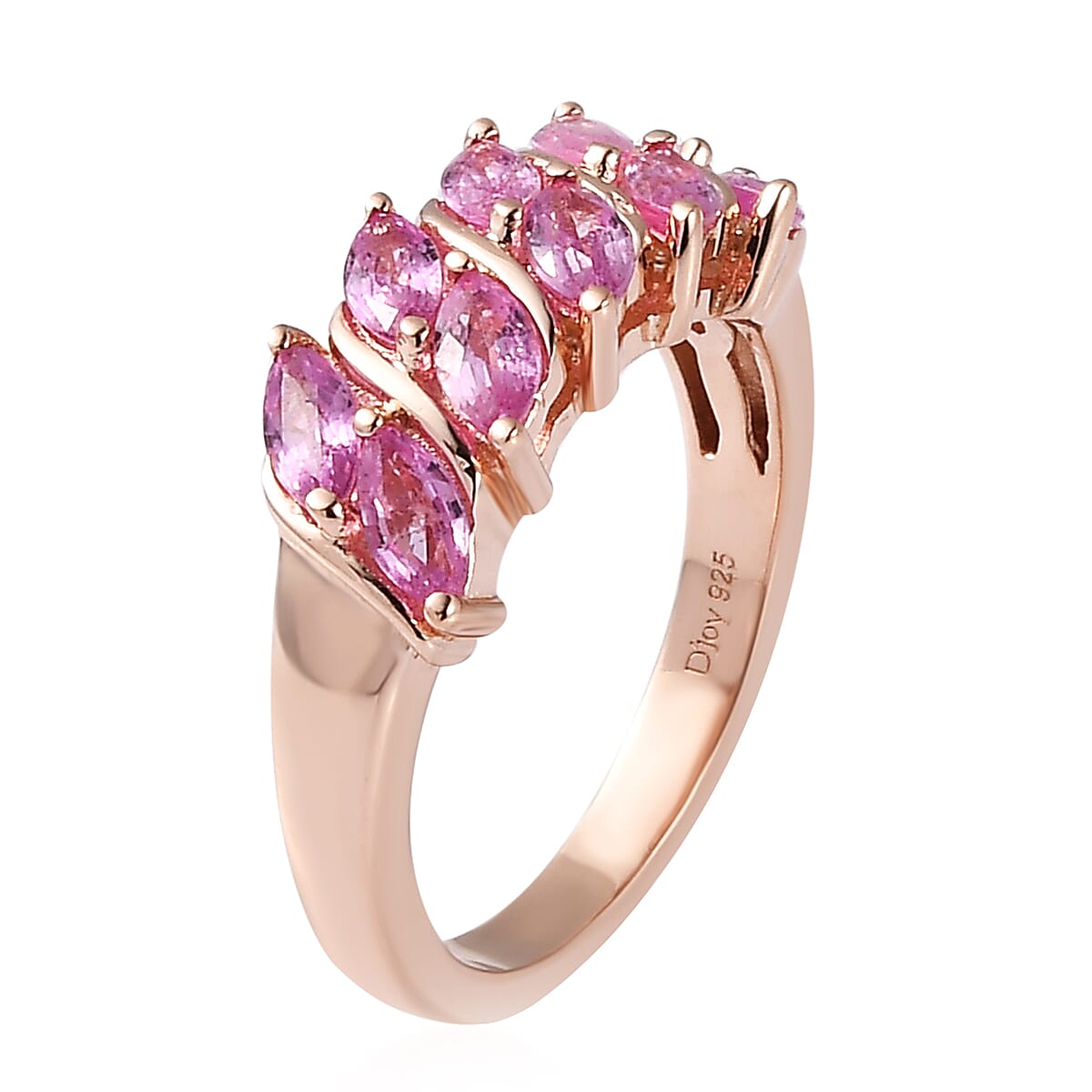 Premium Madagascar Pink Sapphire Ring in Vermeil Rose Gold Over Sterling Silver (Size 7.0) 1.40 ctw image number 3