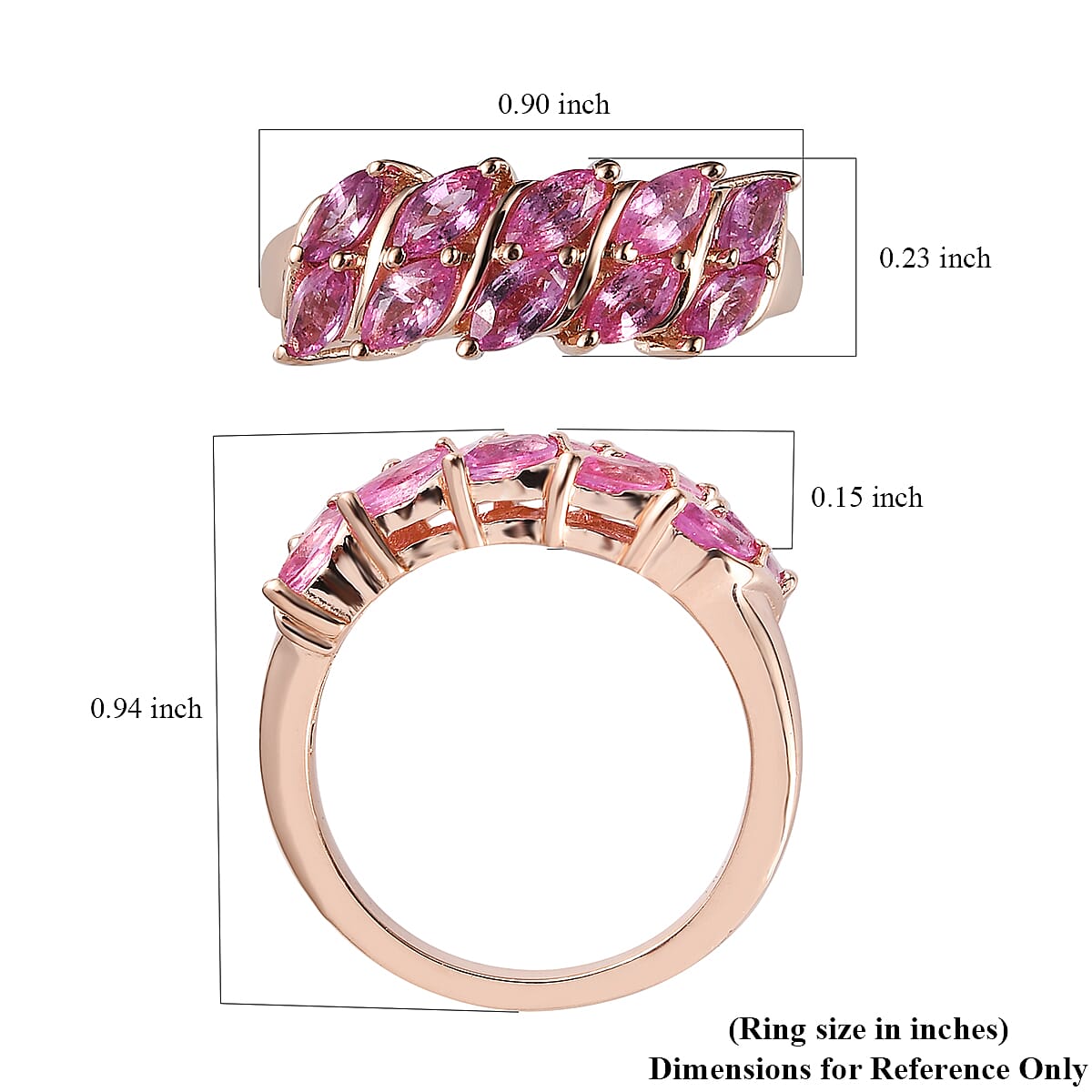 Premium Madagascar Pink Sapphire Ring in Vermeil Rose Gold Over Sterling Silver (Size 7.0) 1.40 ctw image number 5