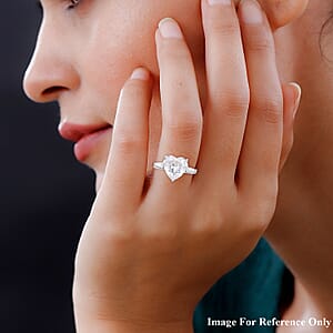 Crushed Ice Cut Moissanite Ring in Rhodium Over Sterling Silver (Size 10.0) 8.25 ctw