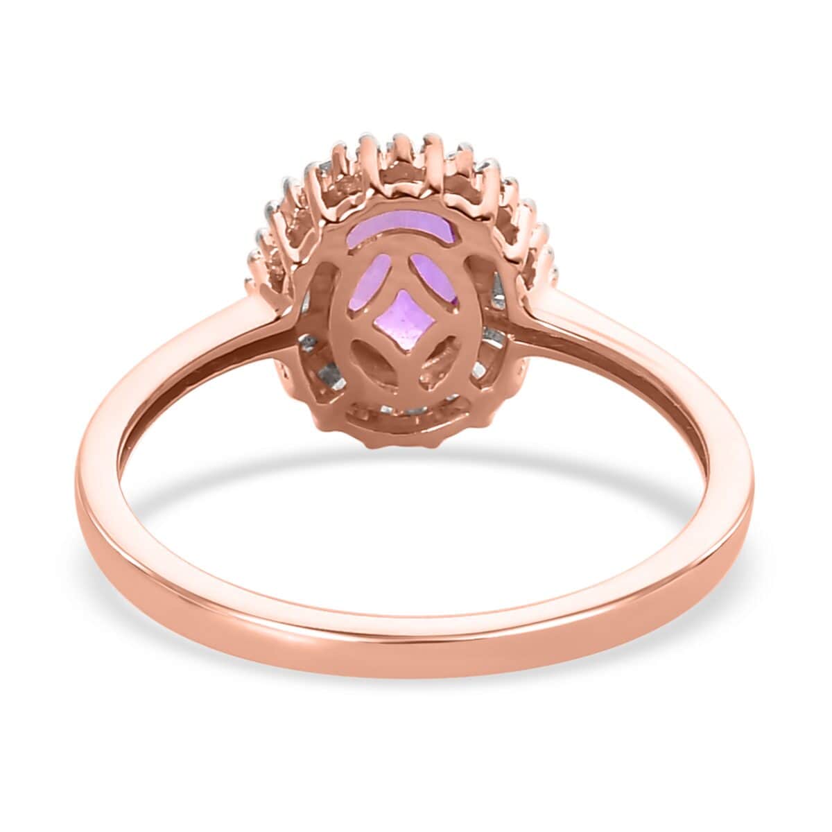 LUXORO 10K Rose Gold Premium Madagascar Purple Sapphire and G-H I3 Diamond Ring (Size 5.0) 2.40 Grams 1.00 ctw image number 5