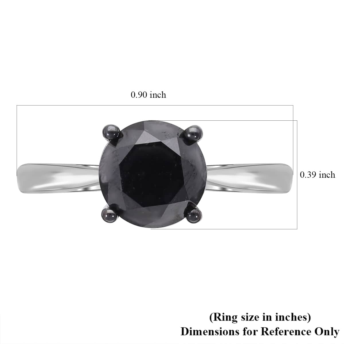 LUXORO 10K White Gold Black Diamond Solitaire Ring 2.70 Grams 3.00 ctw image number 5
